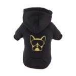 svart hundtroja hoodie gult tryck